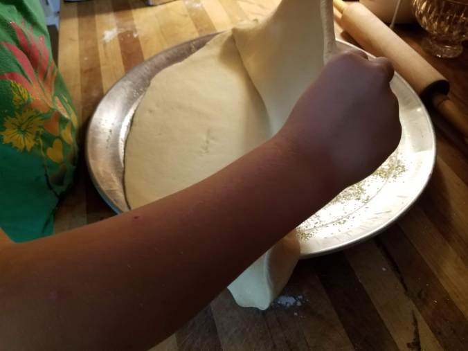 dough on pan opening up