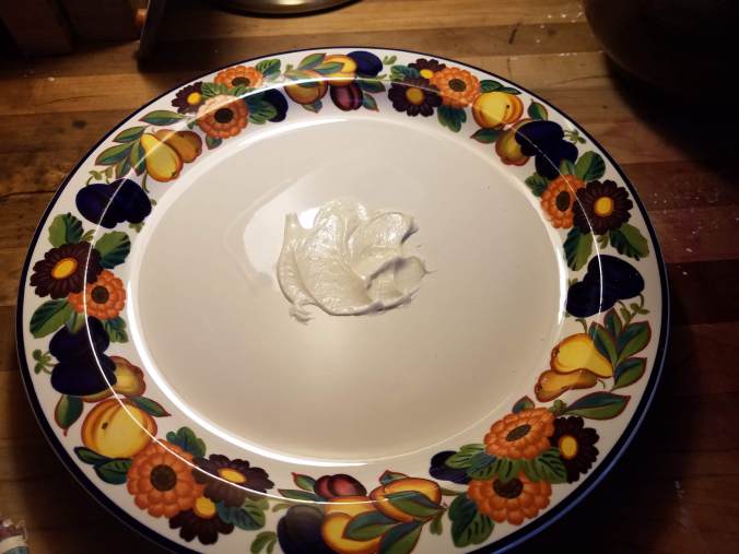 frosting on plate